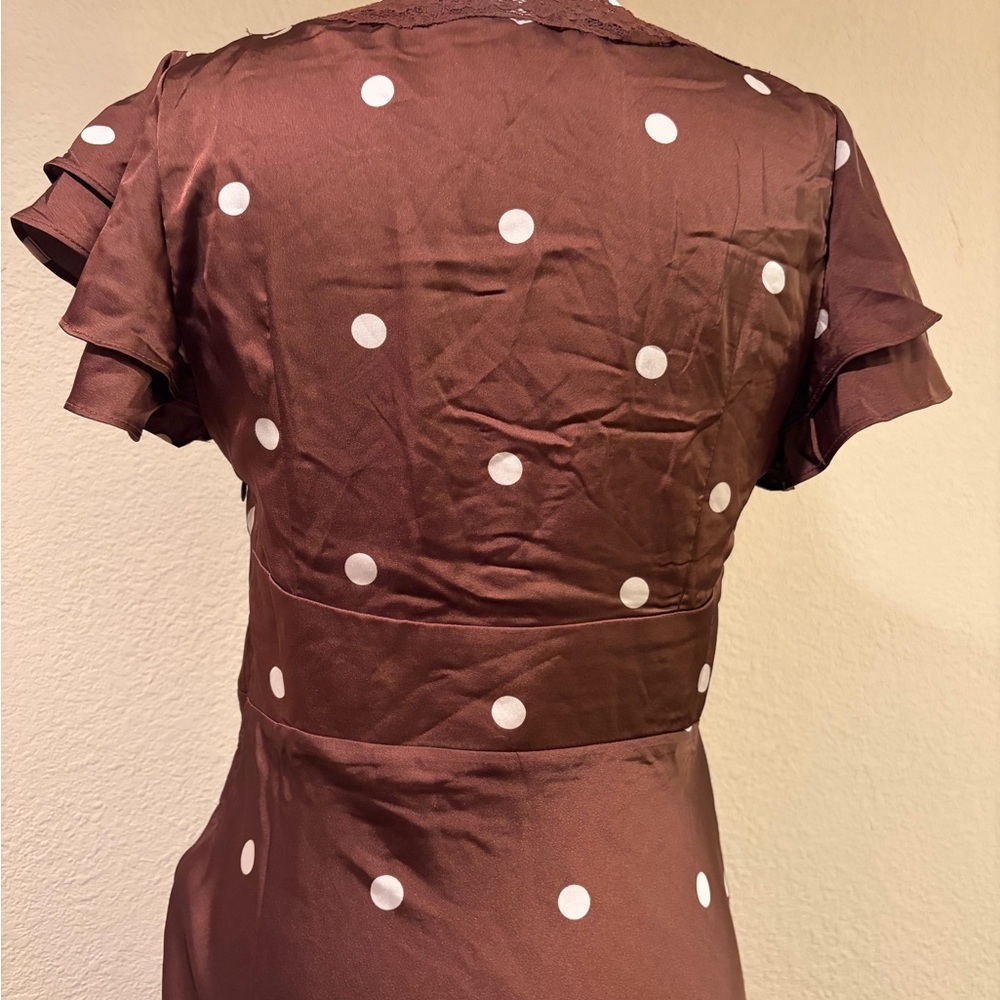 Petal & Pup Arella Brown Polka Dot Maxi Dress - Picture 7 of 16